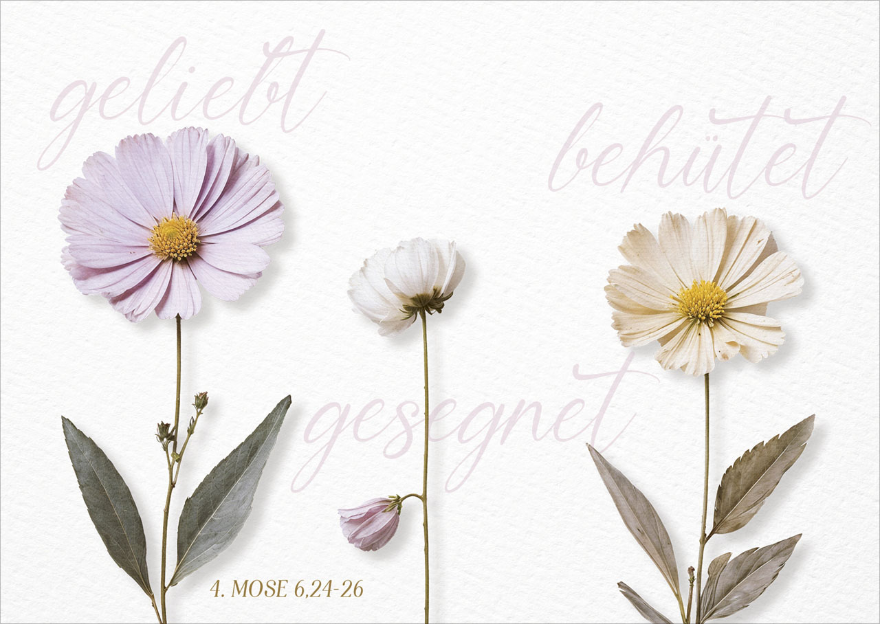 Postkarte geliebt – behütet – gesegnet