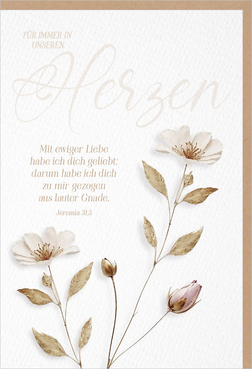 Faltkarte Trauer immer in unseren Herzen
