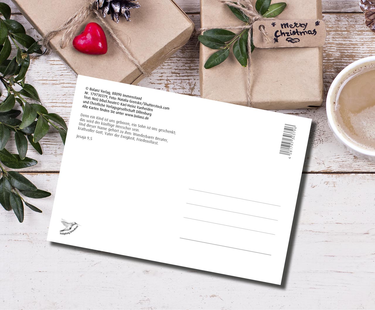 Postkarte Gesegnetes Fest Kerze