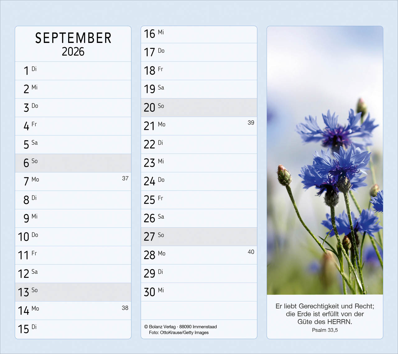 Vormerk-Kalender, mit Bibelverse 2026 Vormerk-Kalender, mit Bibelverse 2026