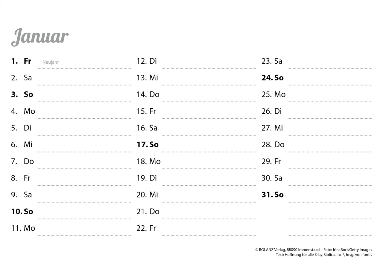 Herzliche Worte für dich 2027 – Panoramakalender