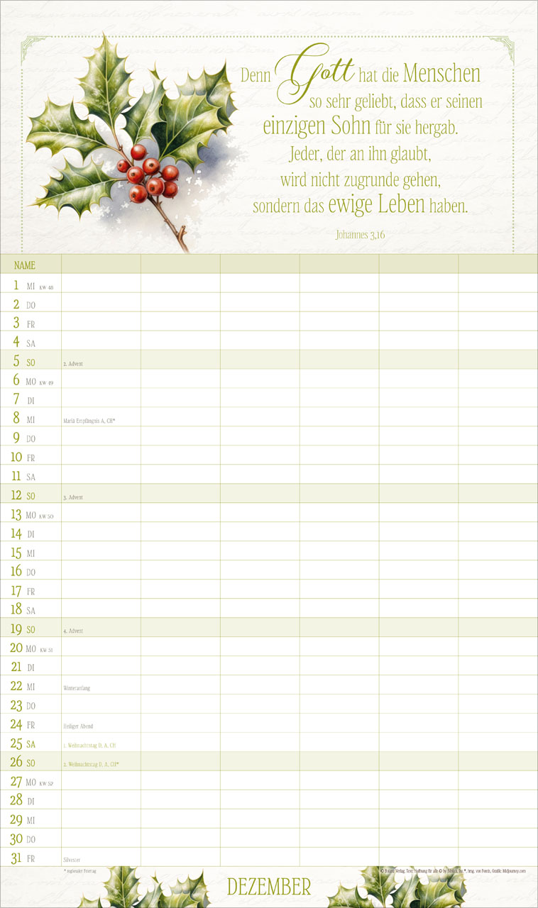 Poesie 2027 – Familienplaner