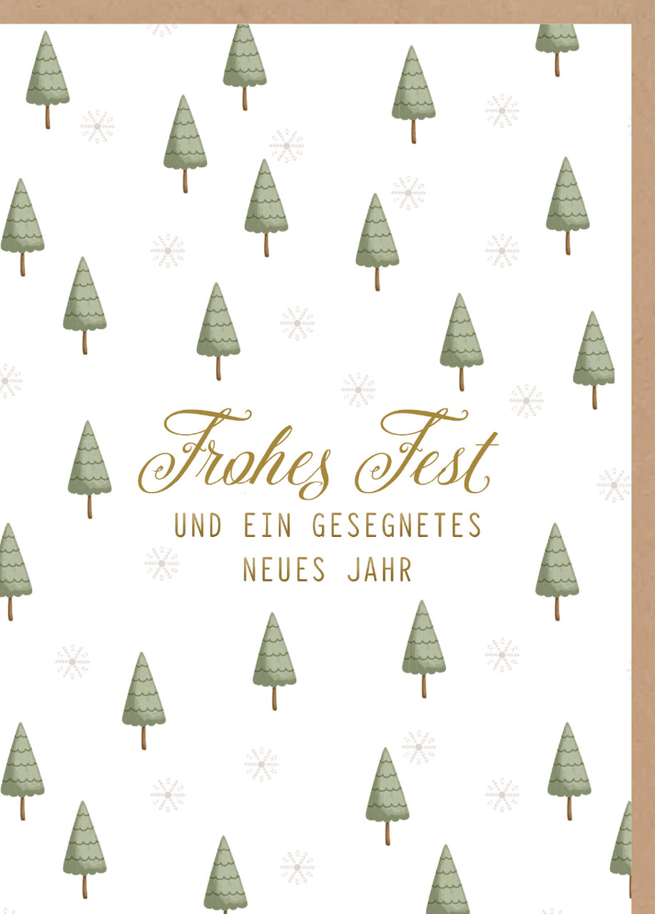 Faltkarte Weihnachten Bäume