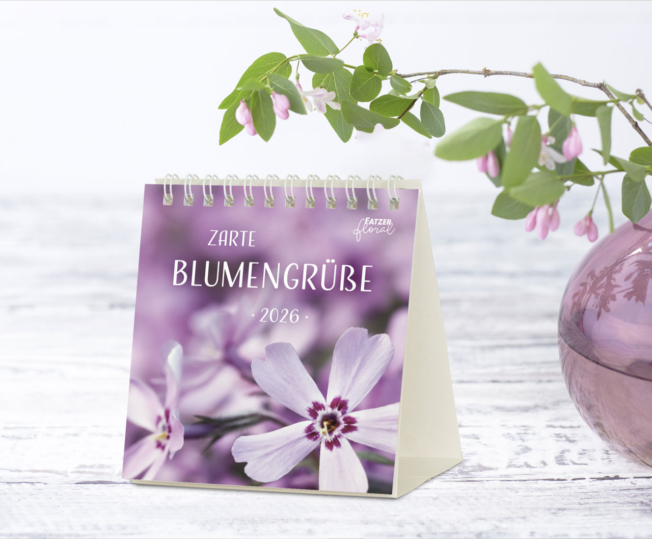 Zarte Blumengrüße Tischkalender 2026