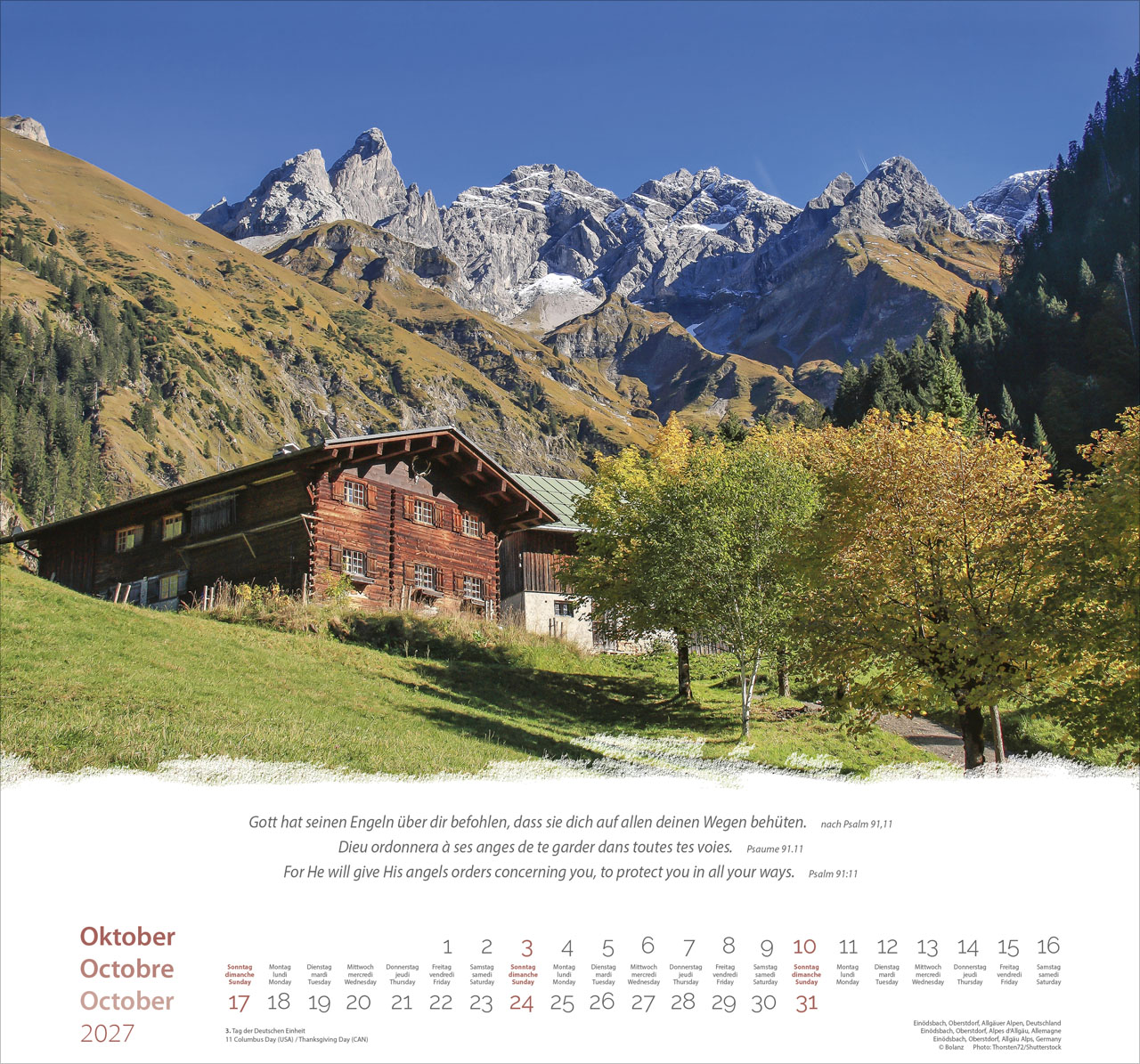 Berge-Montagnes-Mountains 2027 – Wandkalender