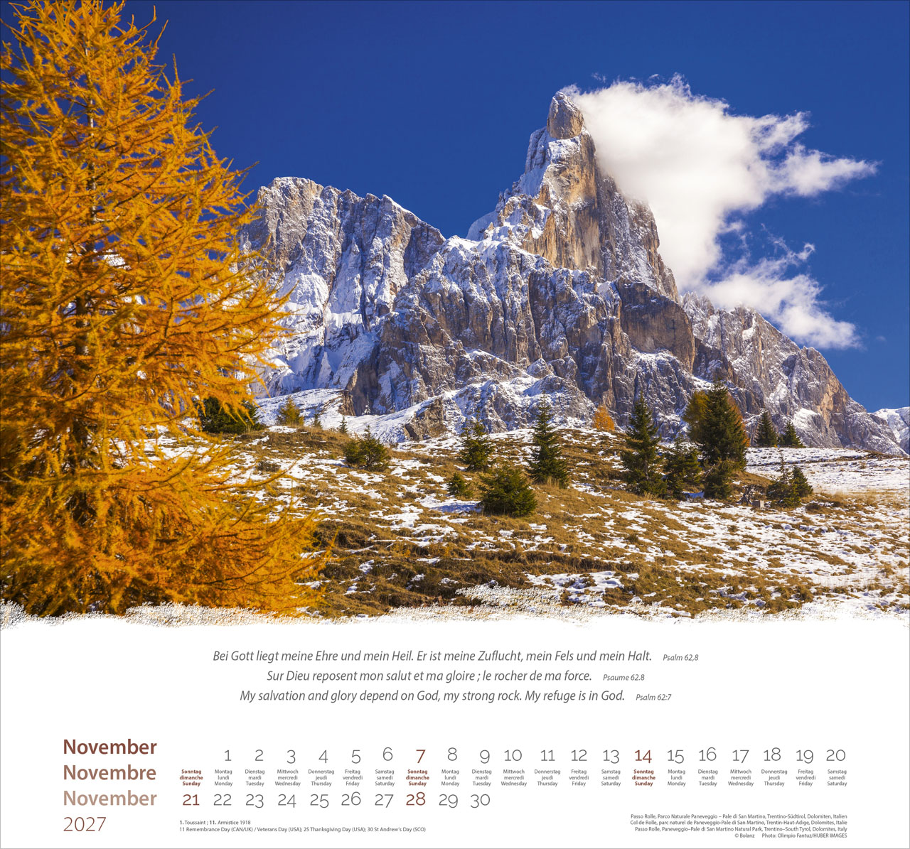 Berge-Montagnes-Mountains 2027 – Wandkalender