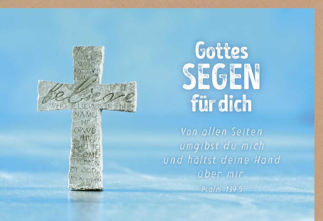 Faltkarte Gottes Segen zur Einsegnung/biblischer Unterricht - Kreuz