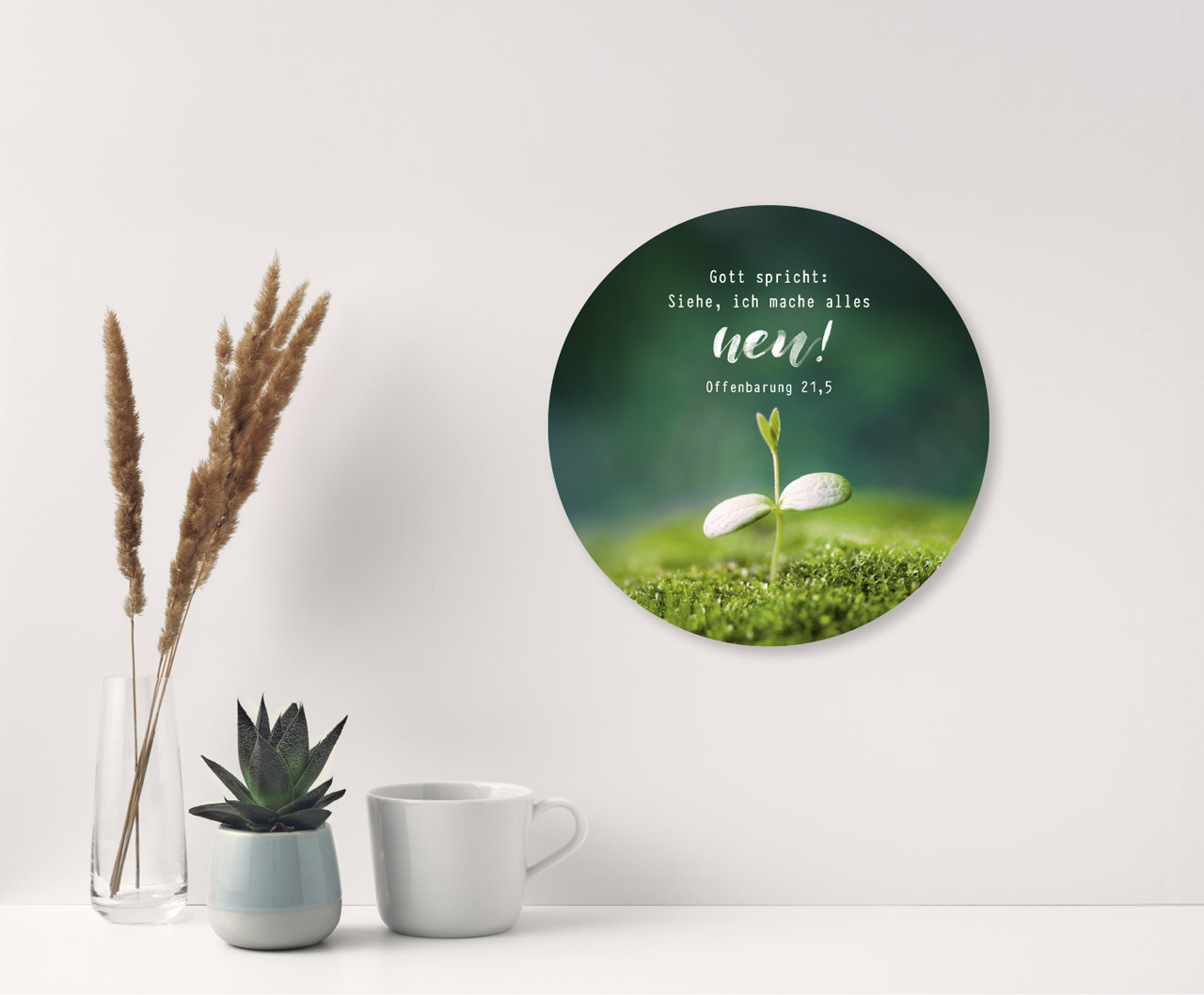 Wandschmuckbild Jahreslosung Pflanze 25cm