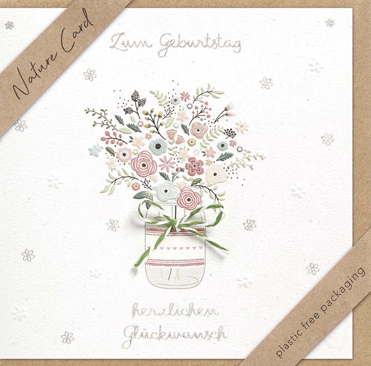 Faltkarte Blumenstrauß im Glas