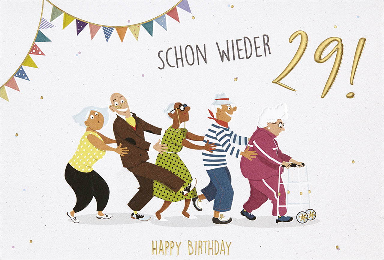 Faltkarte Schon wieder 29!