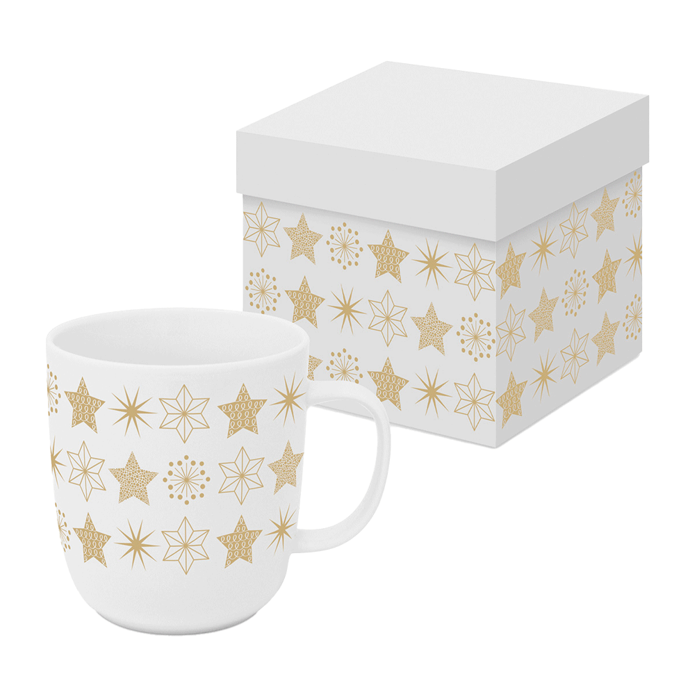 Tasse im Geschenkkarton -Sterne