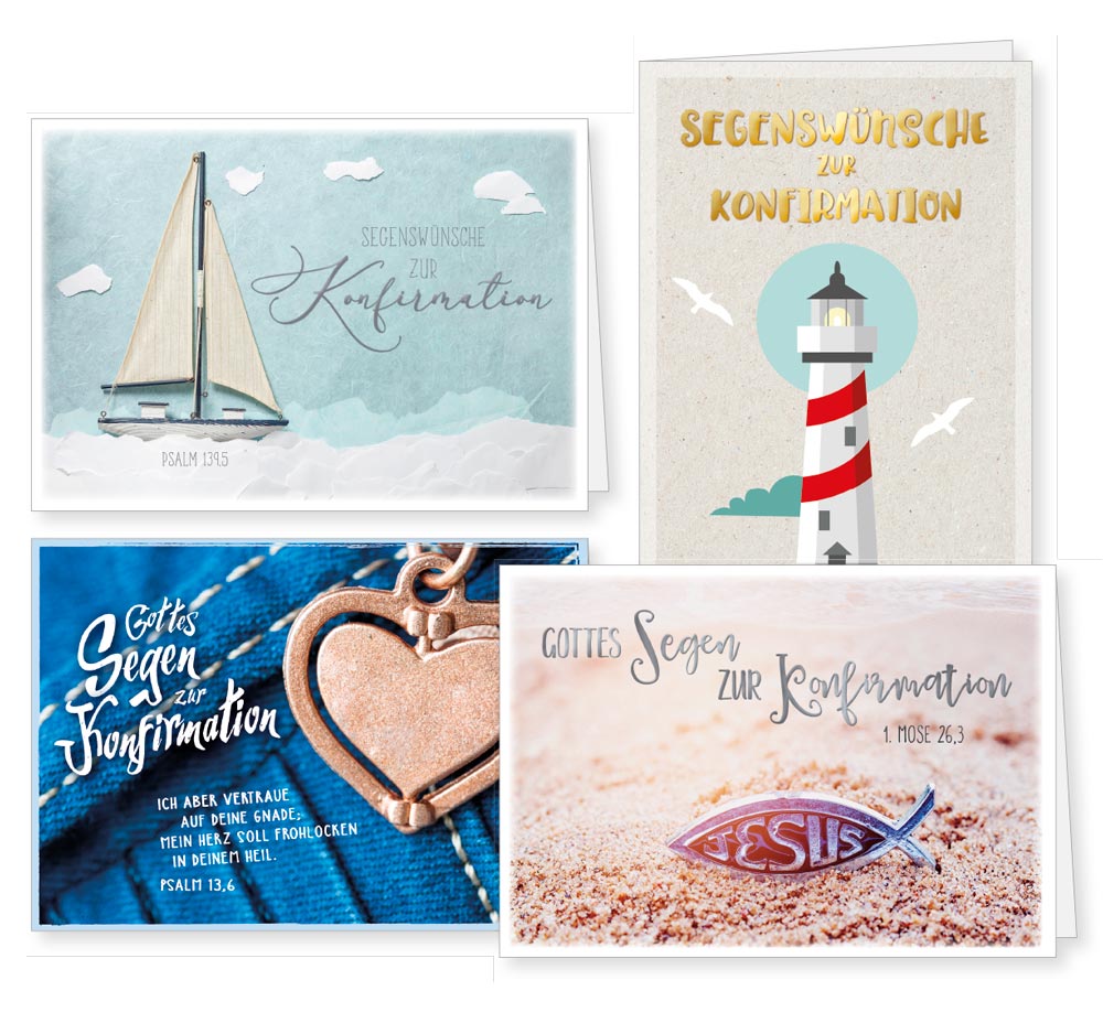 Doppelkarten Konfirmation 4St. 3/23