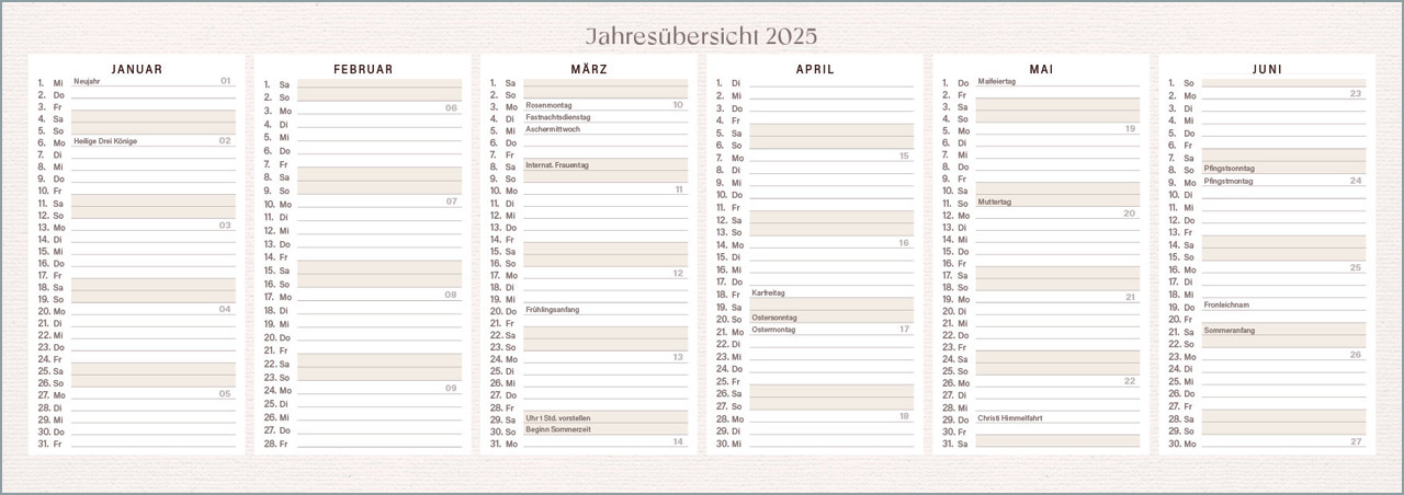 Täglich vertrauen 2025 - Wochenplaner