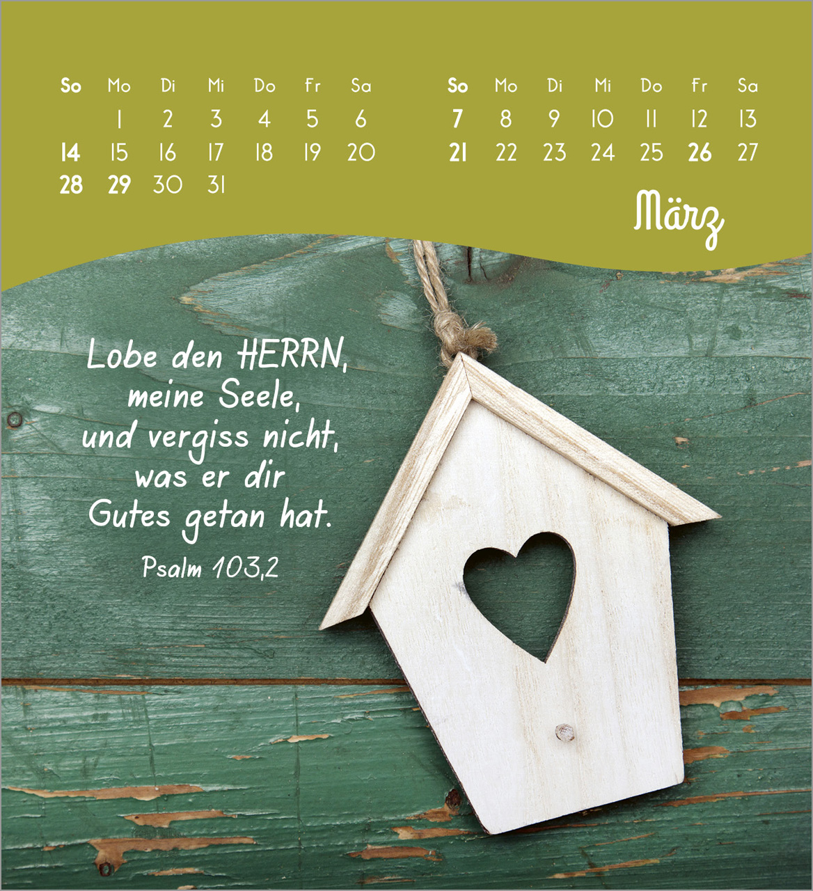 Von Herzen ein glückliches Jahr 2027 – Tischkalender