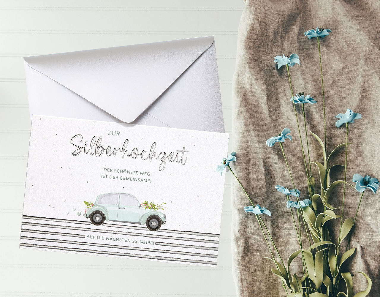 Faltkarte Alles Gute zur Silberhochzeit