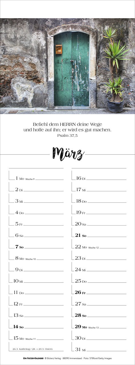 Denk dran 2027 – Streifenterminkalender
