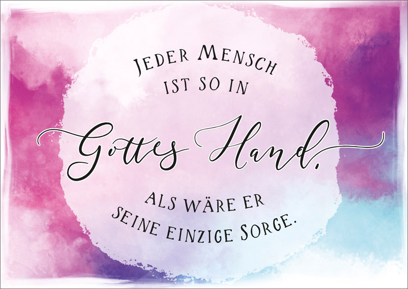 Postkarte Gottes Hand Handlettering