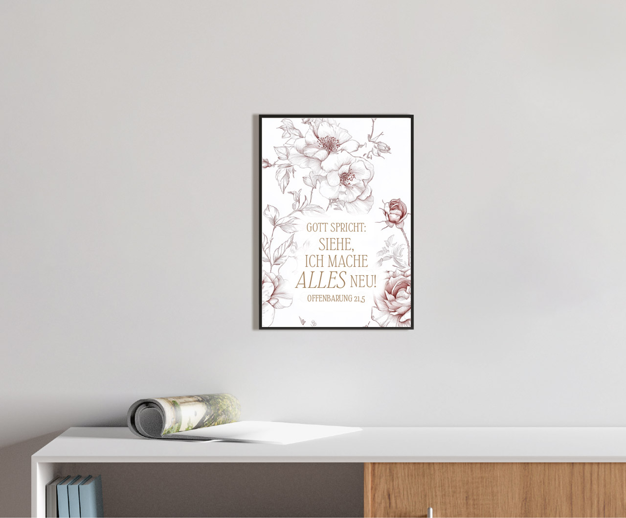 Poster Jahreslosung 2026 Rosen A4