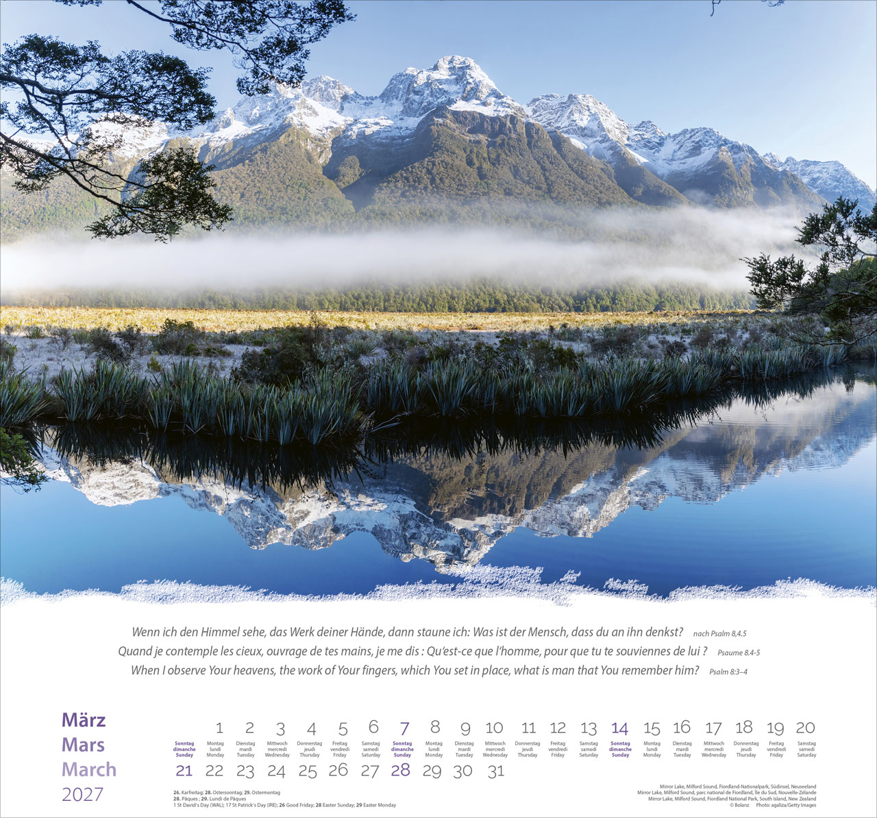 Berge-Montagnes-Mountains 2027 – Wandkalender