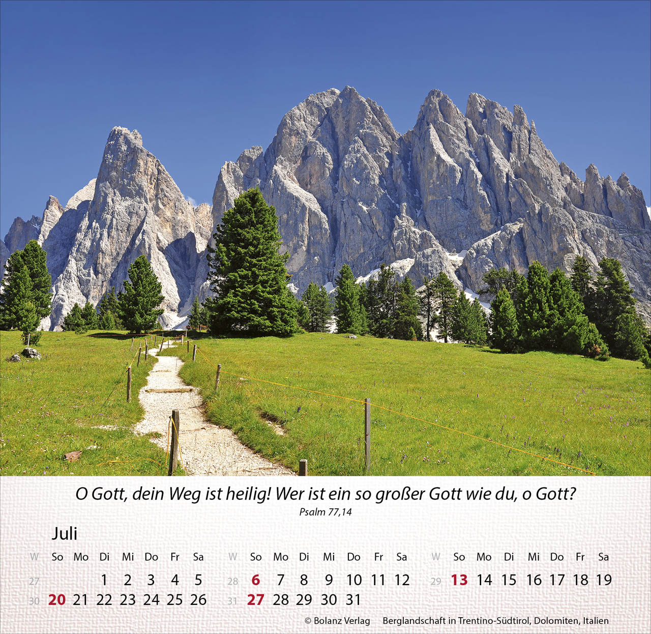 Berge 2025 - Tischkalender