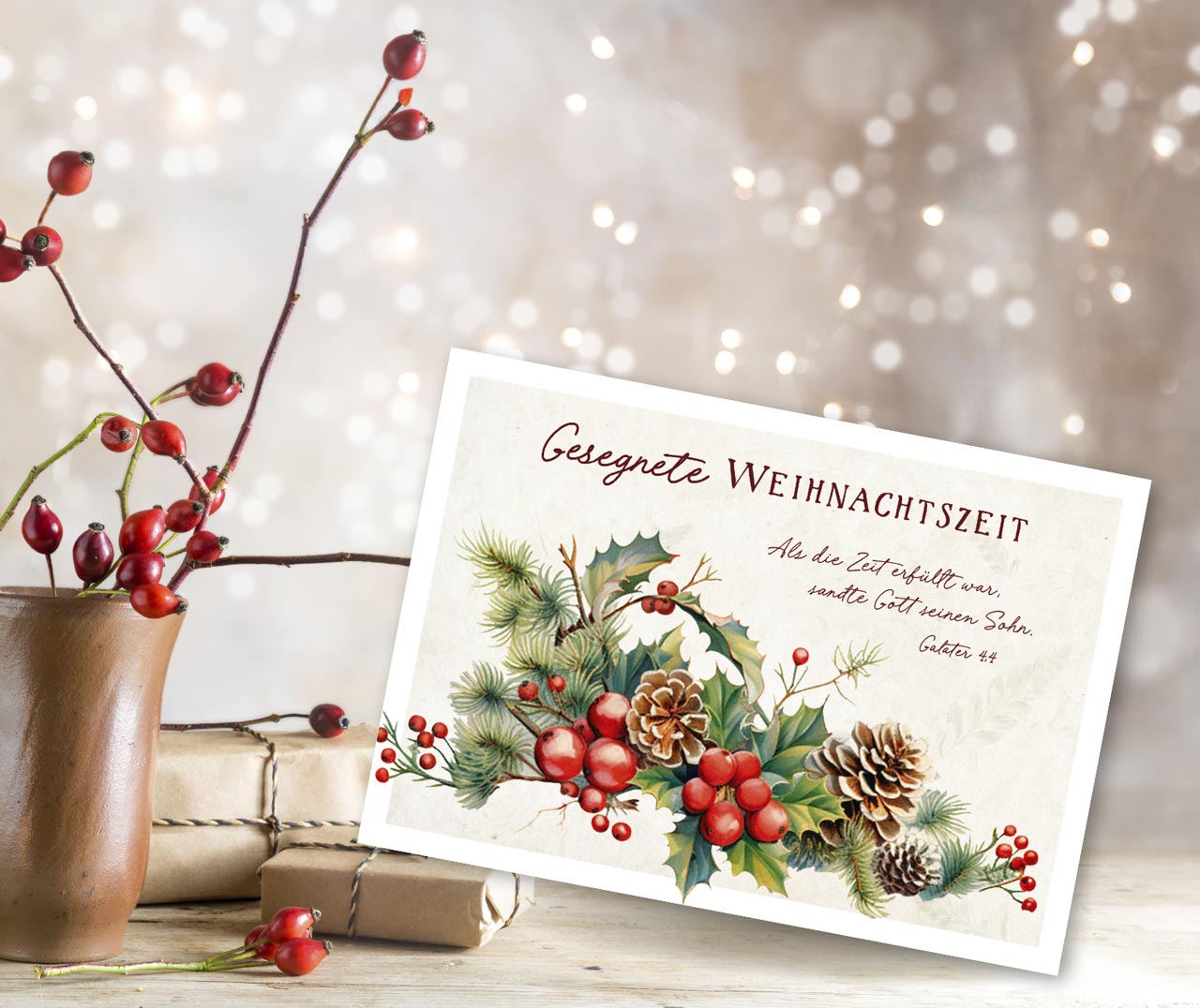 Postkarte Adventsgesteck