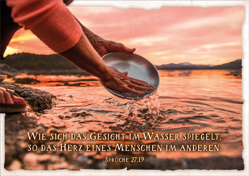 Postkarte Gesicht im Wasser