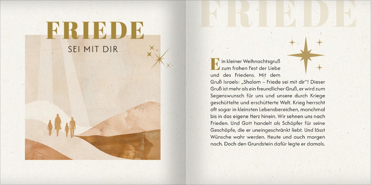 Grußheft Weihnachten – Friede sei mit dir