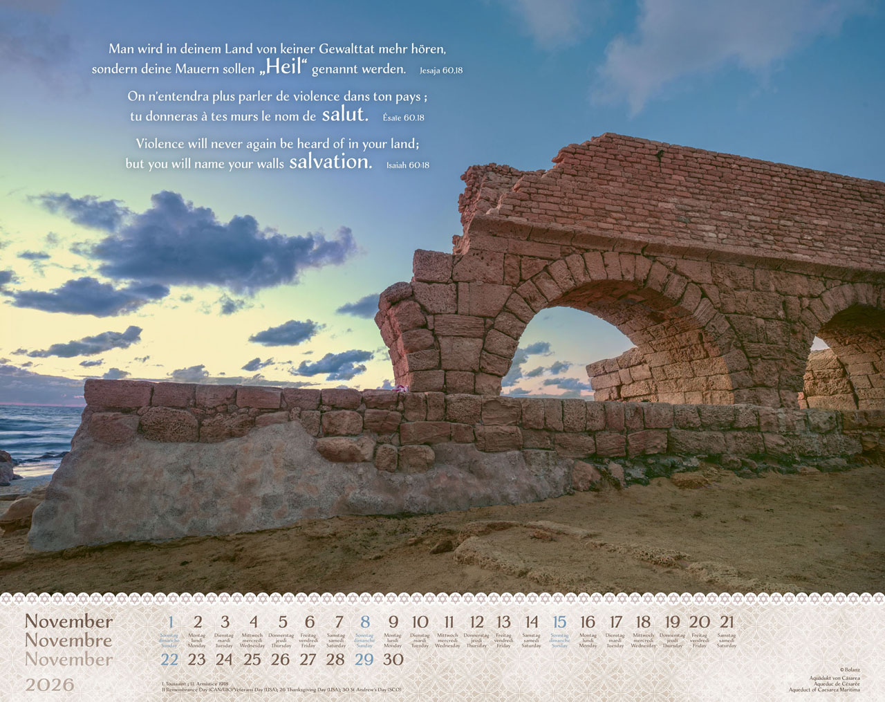 Israel Shalom 2026 - Wandkalender Israel Shalom 2026 - Wandkalender