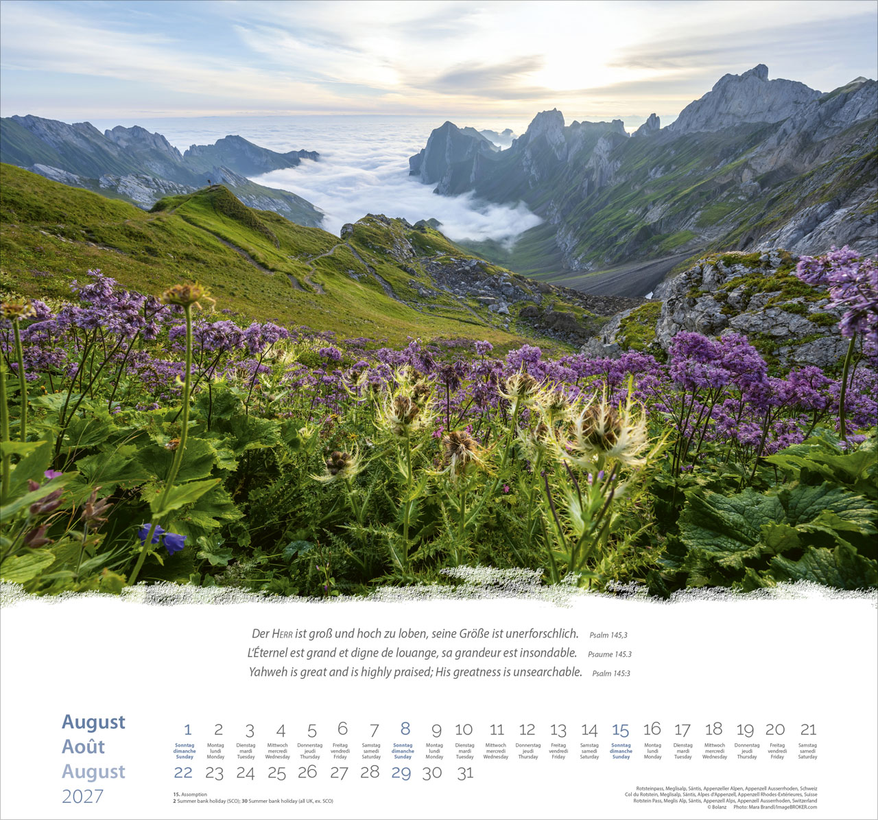 Berge-Montagnes-Mountains 2027 – Wandkalender