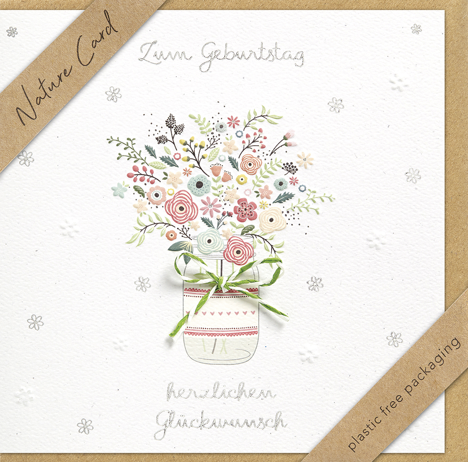 Faltkarte Blumenstrauß im Glas