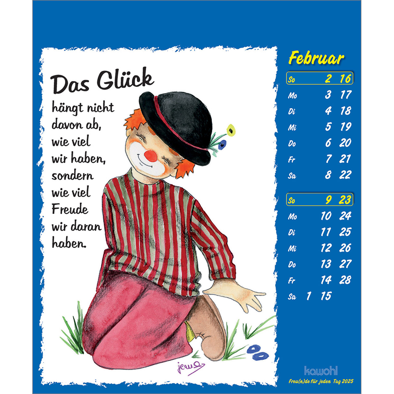 Freu(n)de für jeden Tag 2025 - Clown-Kalender