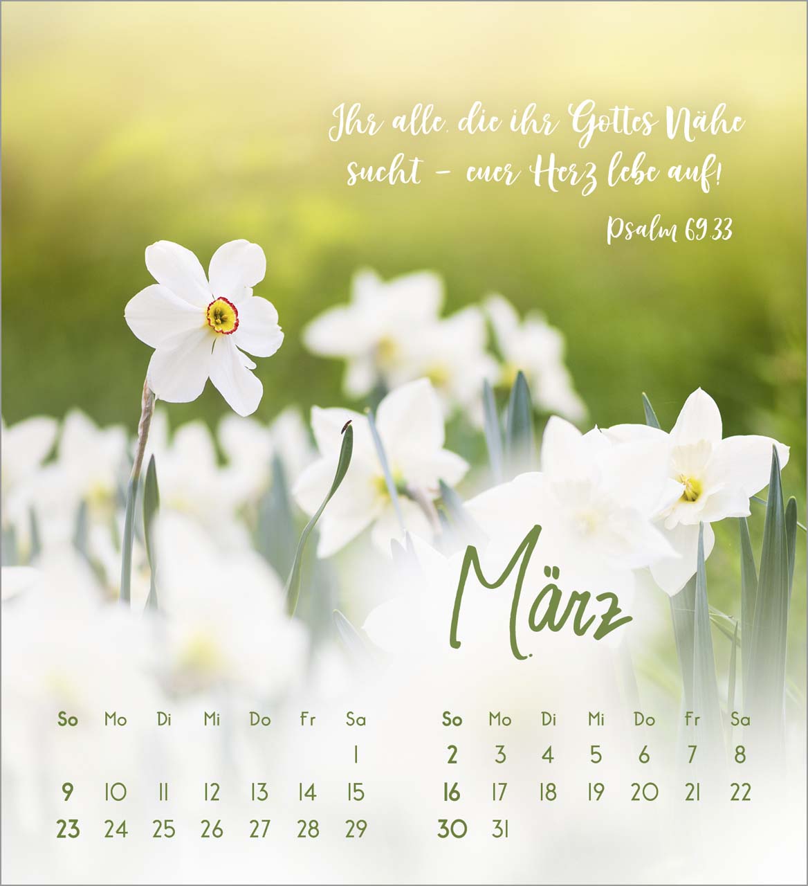 Zarte Blumengrüße Tischkalender