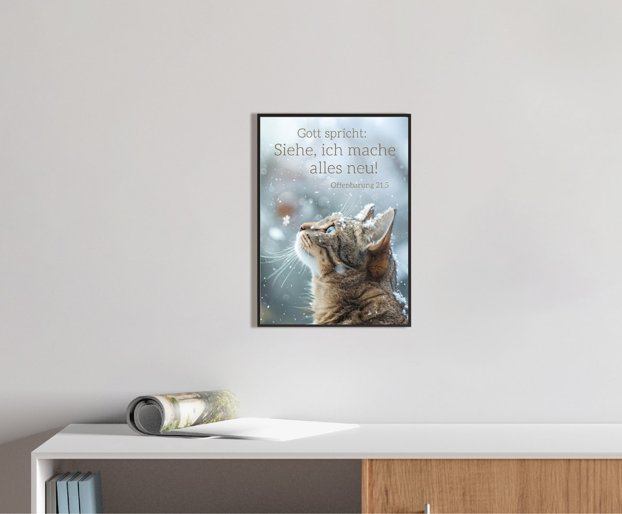 Poster Jahreslosung 2026 Katze A4