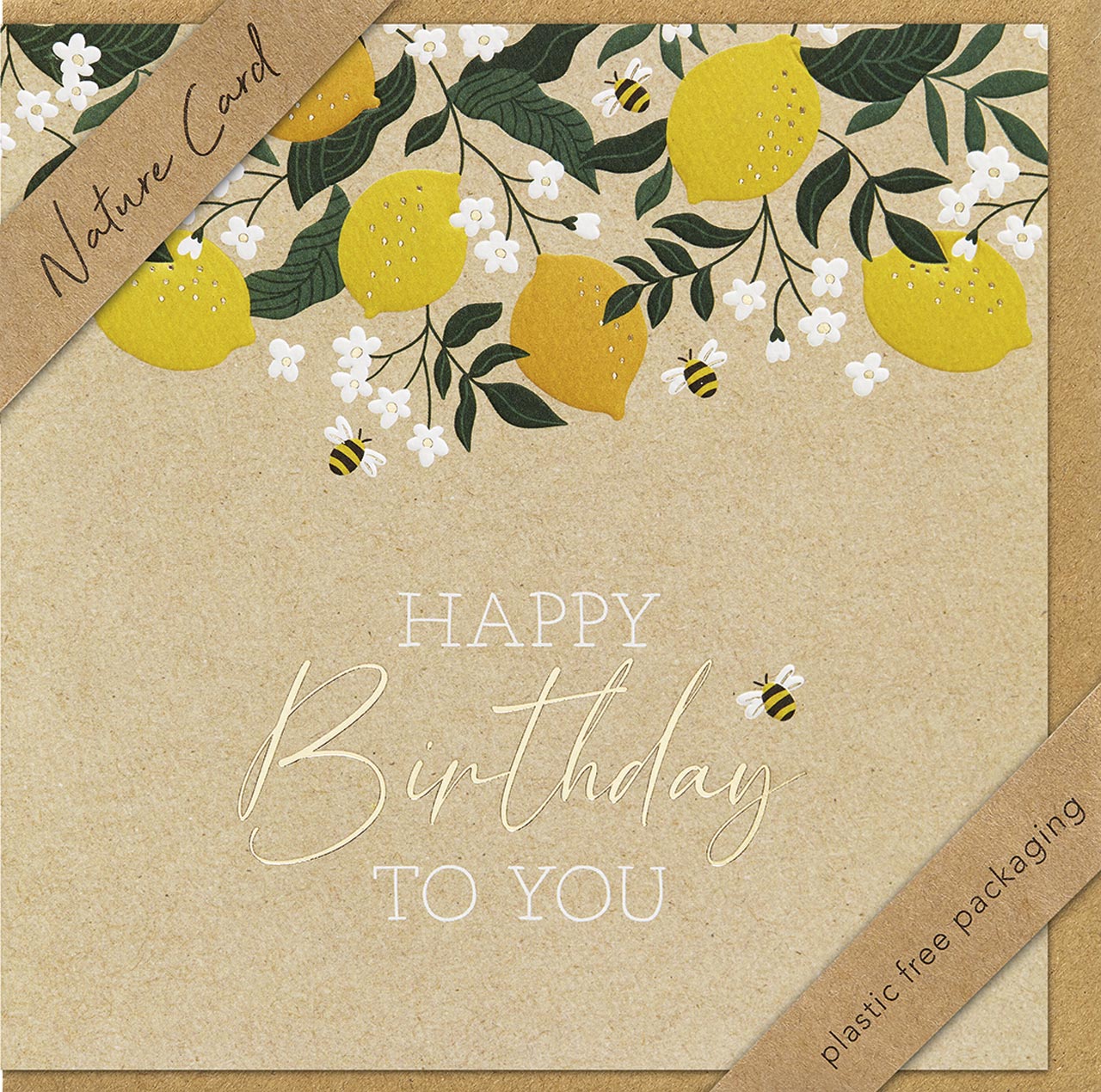 Faltkarte Happy Birthday to you - Zitronen
