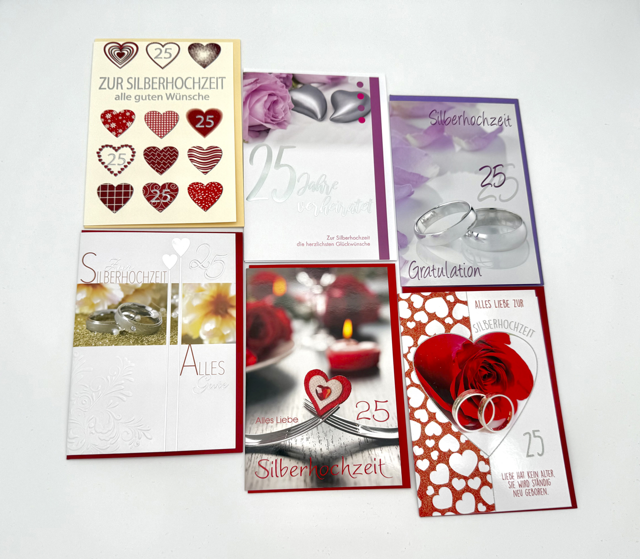 Faltkarten-Set  Silberhochzeit