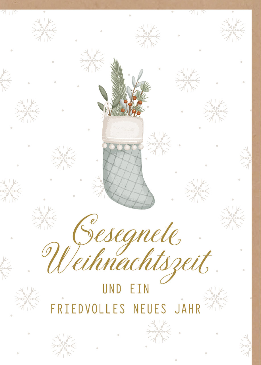 Faltkarte Weihnachten Gefüllter Socken