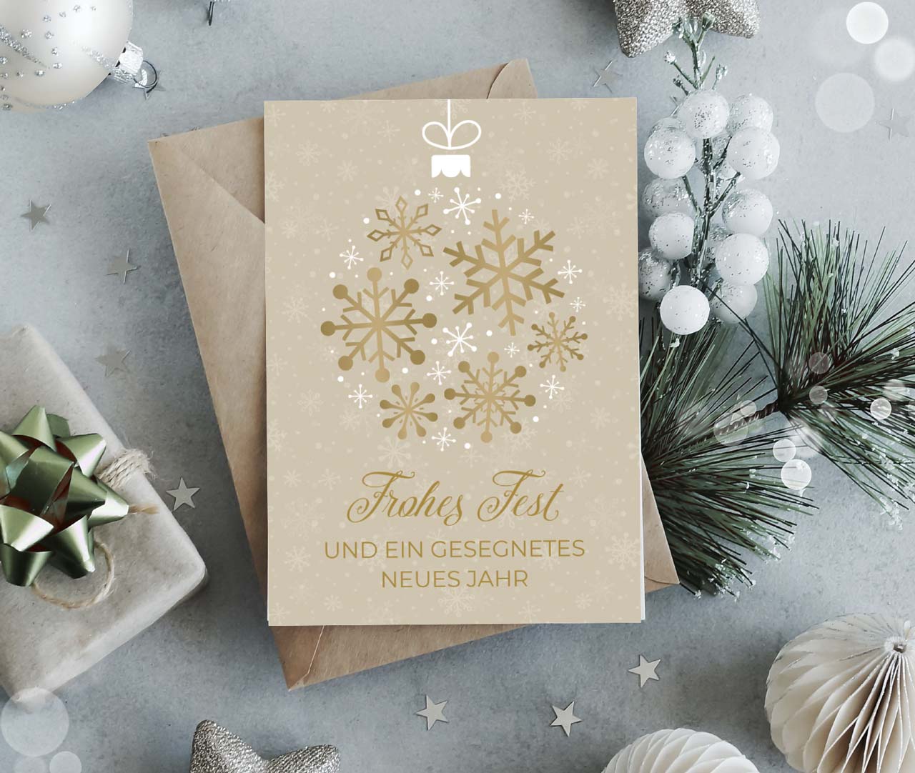 Faltkarte Christbaumkugel