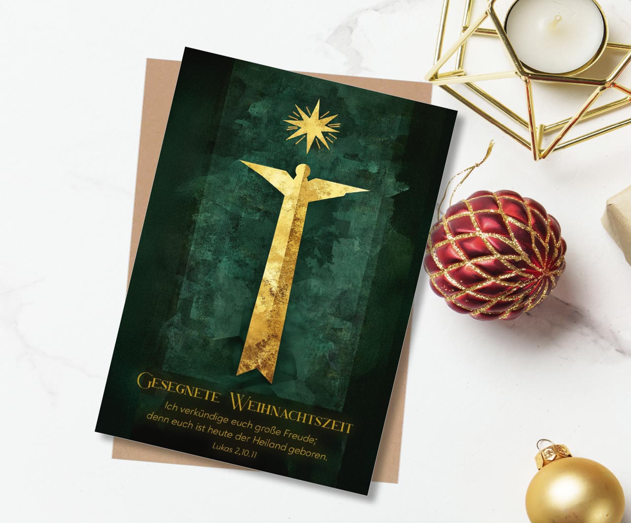 Faltkarte Weihnachtszeit Engel