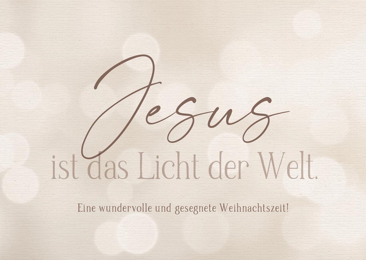 Postkarte Jesus ist das Licht der Welt