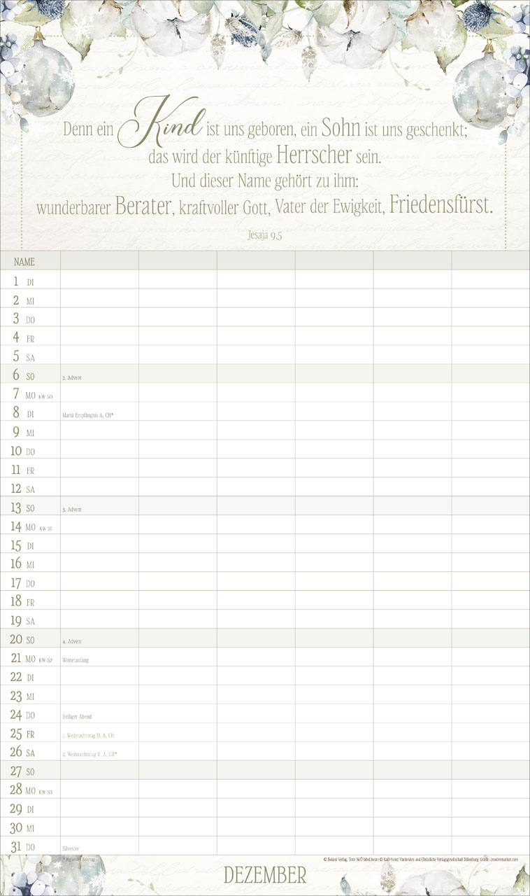 Poesie Familienplaner 2026