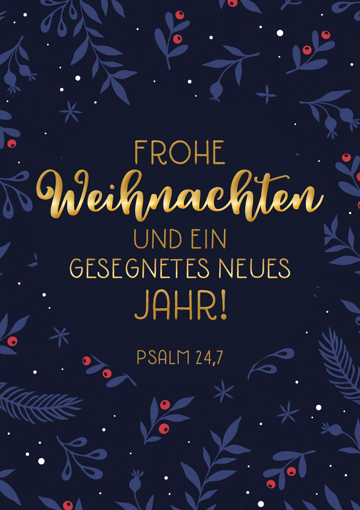 Faltkarte Blaue Karte Gold