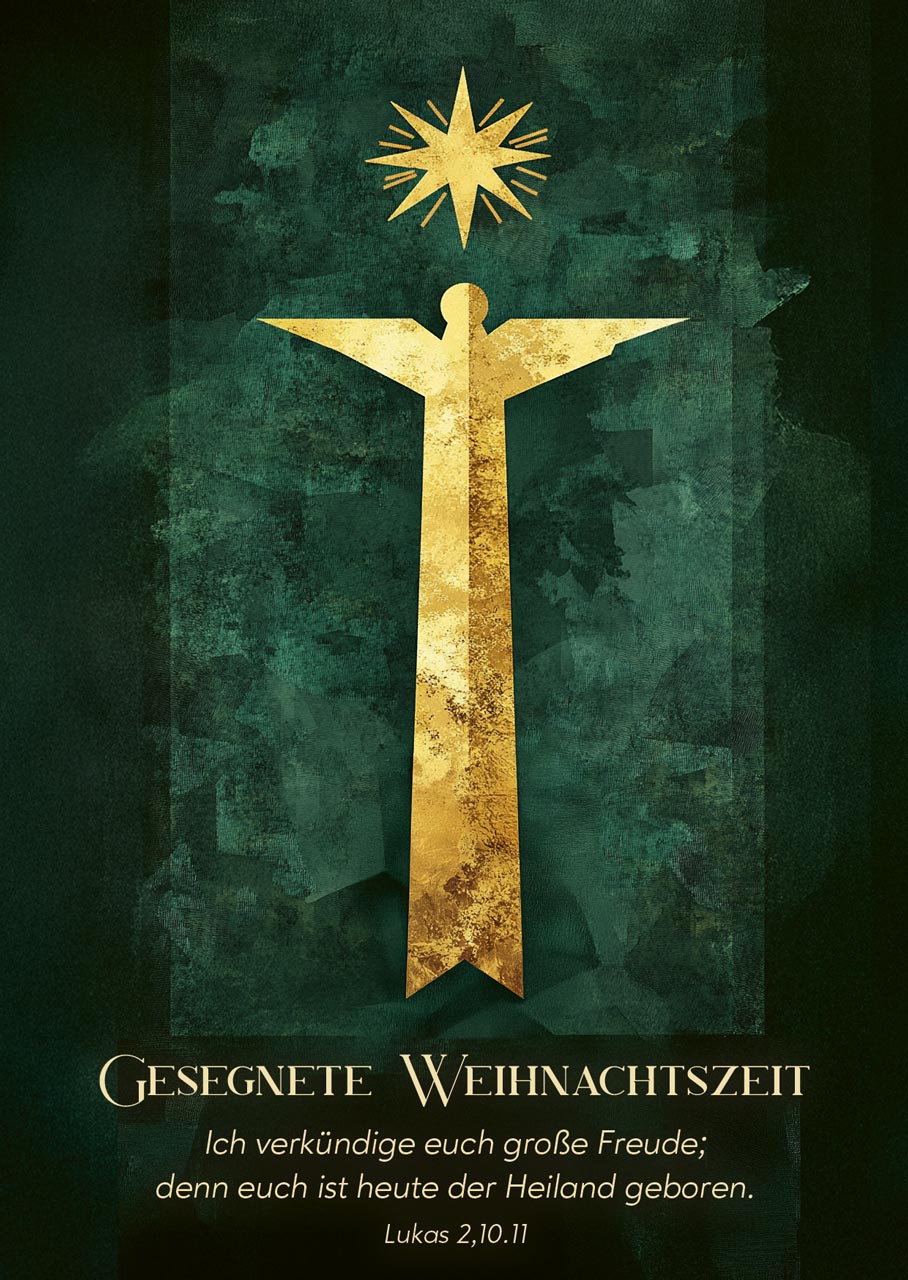 Postkarte Weihnachtszeit Engel