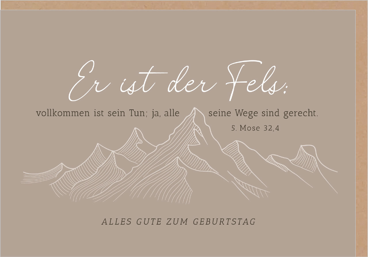 Faltkarte Er ist der Fels
