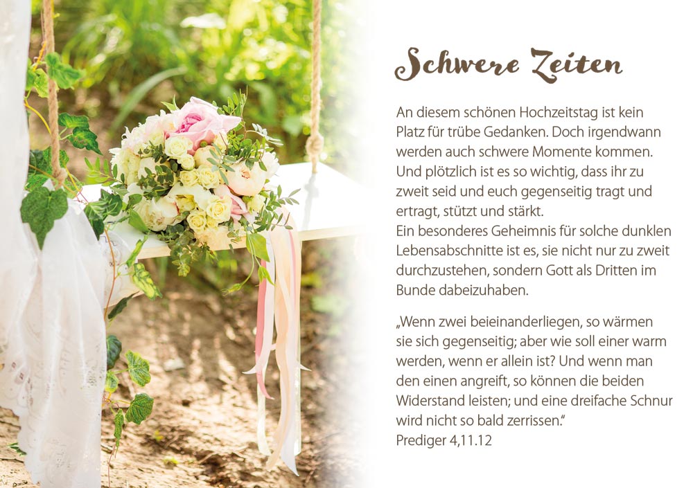 Grußheft - Gottes Segen zur Hochzeit