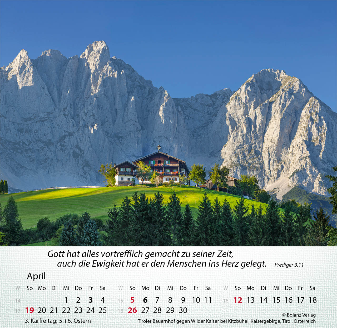 Berge 2026 - Tischkalender Berge 2026 - Tischkalender
