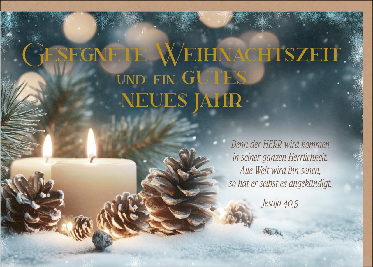 Faltkarte Weihnachtszeit Kerzen