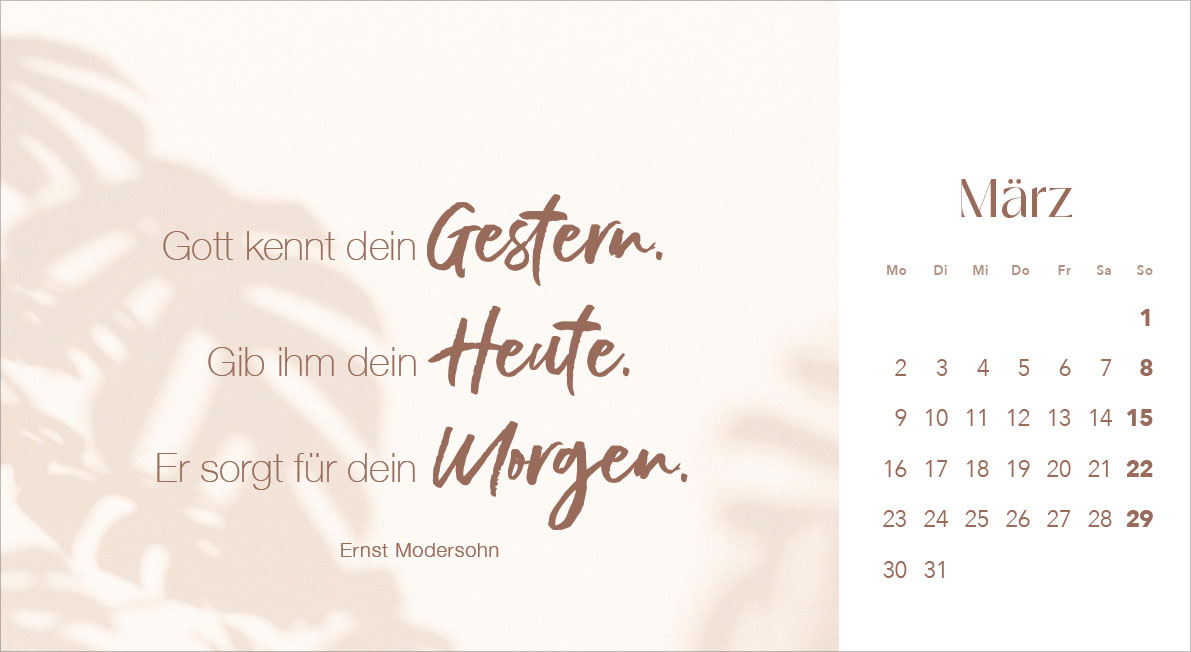 Leben in seiner Gegenwart 2026 - Postkartenkalender