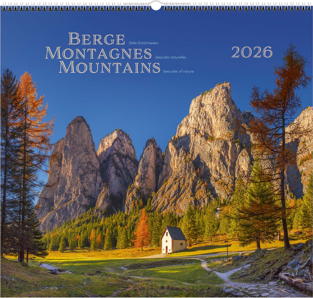 Berge-Montagnes-Mountains 2026 - Wandkalender