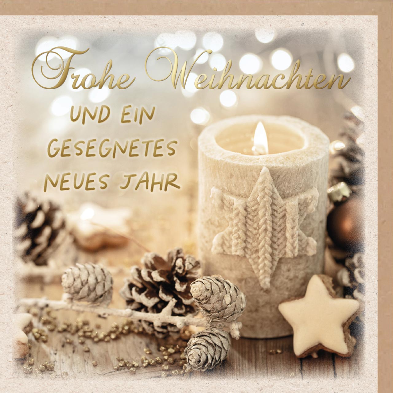 Faltkarte Kerze dekoriert