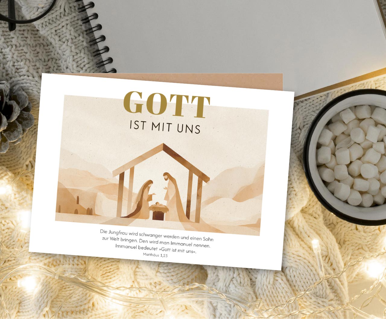 Faltkarte Gott ist mit uns
